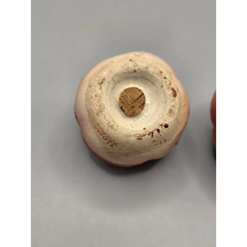 Vintage Tomato(Peach?) Salt Pepper Shakers Japan MCM-see Photos
